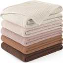 Susurration Baby Burp Cloths Muslin 100% Cotton Burp Cloths 5 Pack, Organic Fabric Burp Cloths for Baby Boy Girl, Newborn Essentials Registry-Brown