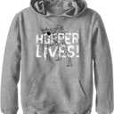 Netflix Kids' Stranger Things Hopper Paint Youth Pullover Hoodie (Medium, Athletic Heather)