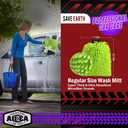 AIDEA Car Wash Mitt Microfiber, 2PK Scratch Free Lint-Free, Premium Chenille Microfiber Mitt Car Wash Brush, Green & Blue, Regular Size 7.12''X10.14''