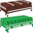 Gatherfun Football Party Decorations Disposable Tablecloth Plastic Touchdown Table Cover for Birthday Football Party Games Decoration 54 X 108Inch, 2 Pack