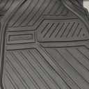 Coverado Car Floor Mats All Weather Waterproof Deep Dish Anti-Slip Car Mats Full Set, Heavy Duty Rubber Floor Mats for Cars, Universal Trim to Fit Automotive Floor Mats for Cars Trucks SUV, Black