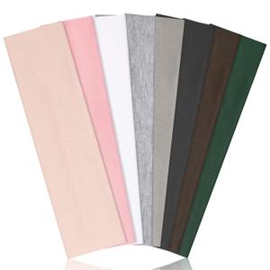 Headbands for Women, 8pcs Stretchy Non Slip Soft Cotton Cloth Hair Bands for Sports, Workout, Yoga and Running (white ,Rose powder ,light pink ,grey, brown, light gray ,Deep Green ,Cement ash)