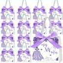 Skyygemm 25 Sets Quinceanera Gift Bag with Handles Quinceanera Party Favors for Guests Small Candy Bag with Bow Ribbon Decoration Sweet 15 Birthday Party Favor (Purple)