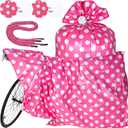 Sabary 2 Pcs 70 x 40 Inch Christmas Bike Gift Bag Giant Jumbo Gift Bag for Huge Gifts Extra Large Plastic Gifts Bags for Christmas Bicycle Baby Shower Birthday Wrapping Supplies(Dot,Pink White)