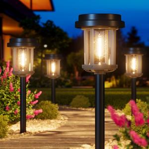 XMCOSY+ Solar Pathway Lights, Dual-Tone 20 LM Bright Solar Lights Outdoor Waterproof IP65, Metal Outdoor Light for Garden Path Yard Walkway Driveway (Black & Grey) (4 Packs) XMCOSY+ Solar Pathway Lights, Dual-Tone 20 LM Bright Solar Lights Outdoor Waterproof IP65, Metal Outdoor Light for Garden Path Yard Walkway Driveway (Black & Grey) (4 Packs)