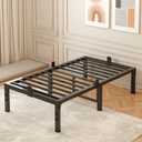 FUIOBYVV Twin Bed Frames, 18 Inch Heavy Duty Metal Platform Bed Frame Twin Size Support Up to 3500 lbs, No Box Spring Needed/No Shaking/Steel Slat Support/Noise Free/Easy Assembly
