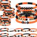 Landical 30 Pcs Basketball Bracelet Gifts Bulk Basketball Party Favors Clay Bead Wristband Team Gift for Senior Night Gifts Sport Team Lover Player Birthday Party Boy Girl Kid Teenager Club Societies