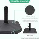 Helios&Hestia 40 lb Square Plastic Built-in Cement Outdoor Umbrella Base, Heavy Duty Concrete Stand Weight for Patio Market Table Umbrella, Black