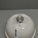 Enameled Round Cast Iron Bread Oven, 6 Qt Cast Iron Dutch Oven for Homemade Sourdough Bread Baking, Bread Pot with Dome Lid & Cotton Potholders (Cream White)