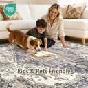 9x12 Washable Area Rugs for Living Room: Non Slip Vintage Beige Blue Rug, Large Soft Stain Resistant Indoor Floor Carpets for Bedroom Dining Room Nursery Home Office Kid & Pet Friendly