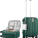 Hanke 20 Inch Expandable Carry On Luggage Airline Approved Top Opening Hard Shell Suitcases with Wheels Lightweight Travel Luggage Carry On Suitcase for Woman Men-Blackish Green