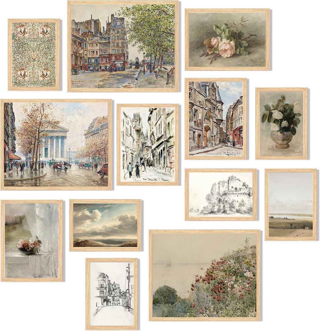 French Country Decor - Vintage Wall Art Prints Cityscape Flower Canvas Painting Prints for Wall Decor, Vintage Landscape Wall Decor Antique Farmhouse Decor European Gallery Wall Prints for Bedroom Living Room Set of 13Unframed (8x10inch) French Country Decor - Vintage Wall Art Prints Cityscape Flower Canvas Painting Prints for Wall Decor, Vintage Landscape Wall Decor Antique Farmhouse Decor European Gallery Wall Prints for Bedroom Living Room Set of 13Unframed (8x10inch)