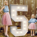 4FT Marquee Light Up Numbers 5,Party Decoration Large Marquee Light Up Letters with Weighted Water Bag, Pre-cut Foam Board Set Can Be Used for Birthdays, Weddings, Baby Anniversaries