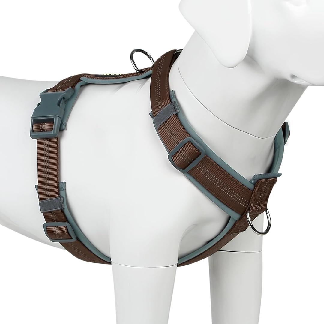 Plutus Pet No Pull Dog Harness, Adjustable Nylon Harness with Soft Padding, Reflective and Heavy Duty Dog Harness for Small, Medium, Large Dogs(Chocolate, S) Plutus Pet No Pull Dog Harness, Adjustable Nylon Harness with Soft Padding, Reflective and Heavy Duty Dog Harness for Small, Medium, Large Dogs(Chocolate, S)