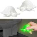 boeemi Sea Turtle Toilet Bolt Covers Decorative, 2PCs Glow in The Dark PLA Toilet Bowl Floor Caps Luminous Green, Fun Bathroom Decor Accessories Rust Prevention