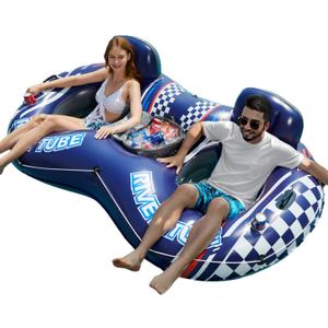 Jasonwell Inflatable River Tube Float - 2 Person Heavy Duty River Float Pool Floats with Removable Cooler Lake Water Tubes for Floating River Raft Lounge Floatie with 2 Cup Holders for Adults (D-Blue) Jasonwell Inflatable River Tube Float - 2 Person Heavy Duty River Float Pool Floats with Removable Cooler Lake Water Tubes for Floating River Raft Lounge Floatie with 2 Cup Holders for Adults (D-Blue)