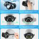 Greatever Dry Snorkel Set, Panoramic Wide View Anti-Fog Scuba Diving Mask, Professional Snorkeling Gear for Adults Kids