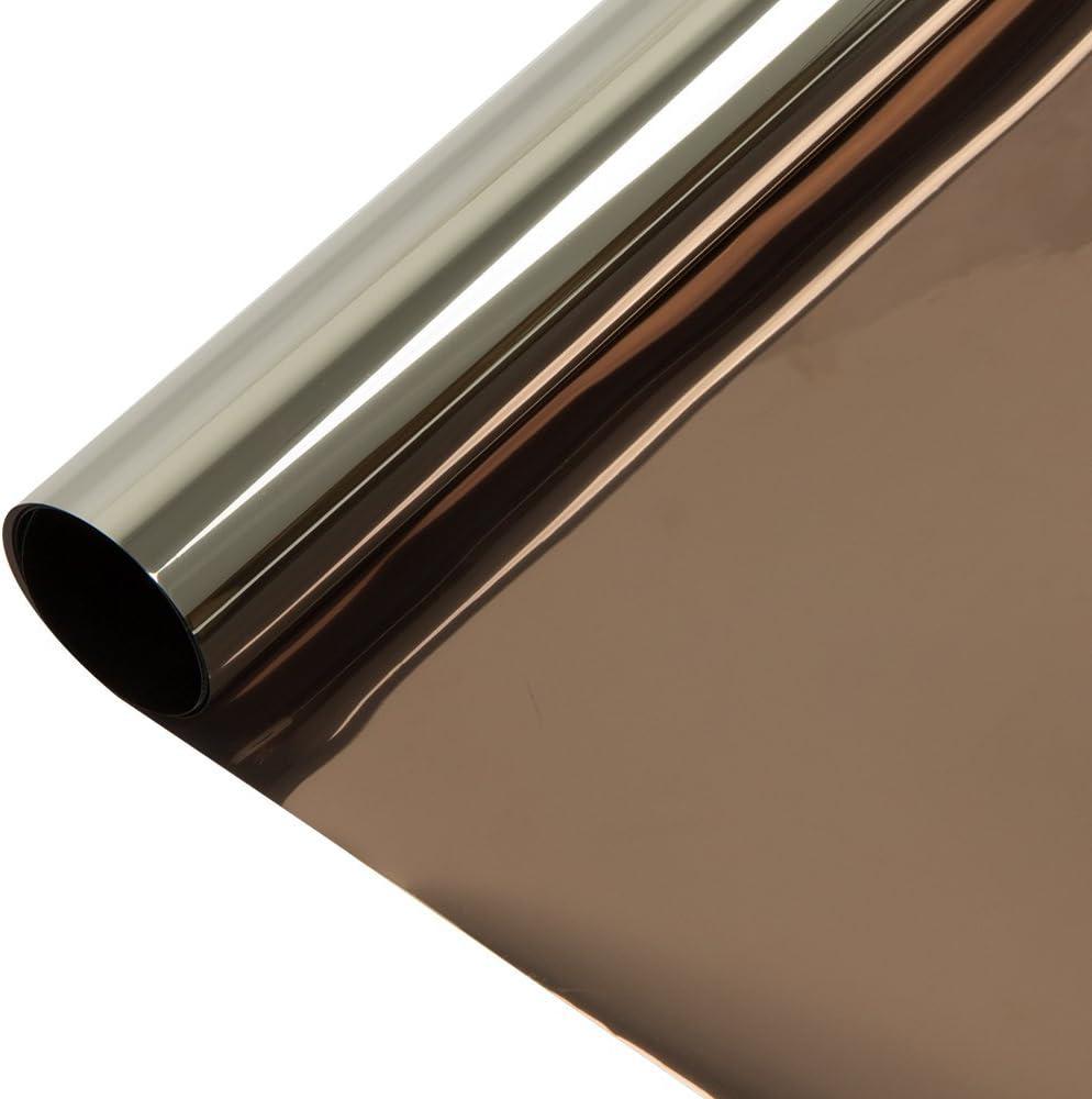 HOHOFILM 60" x 9.8ft Roll Bronze Silver Window Film One Way Vision Privacy Protection Residential Glass Tint Self Adhesive Sun Blocking Heat Control