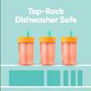 Owala Kids Insulation BPA-Free Plastic Tumbler with Spill Resistant Flexible Straw, Easy to Clean, Kids Water Bottle, Great for Travel, Dishwasher Safe, 15 Oz, Orange and Peach (Watermelon)