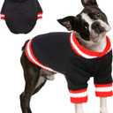 FUAMEY Dog Pullover SweatshirtDog Winter Sweaters Warm Dog Clothes Dog Vest Thick Puppy Pullover Soft Pet Fleece Sweater Cute Doggie Boy Girl Outfit for Dogs Black L