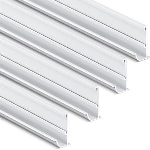 Blulu 4 Pcs 164" L Aluminum RV Rain Awning Gutter Trim with Screws Roof Rain Diverter, Each 41" Gutter Trim for RVs Travel Trailers and Motorhomes, White