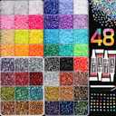 48 Colors Resin Rhinestones for Bedazzling, 30000 Pcs Flatback Gems for Crafting, Bedazzling Kit Colorful Crystal Nail Art Gems,Mixed Sizes Flatback Rhinestones for Press On Nails, DIY Manicure