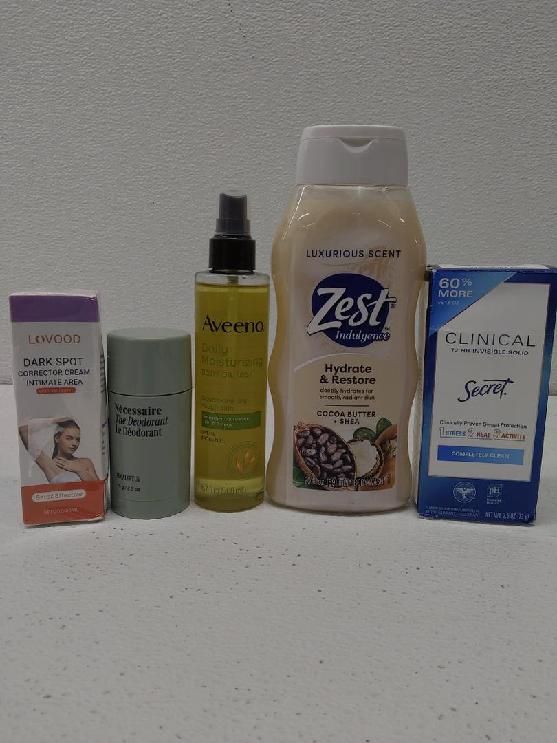 Nécessaire, Secret, Zest, Aveeno, LOVOOD