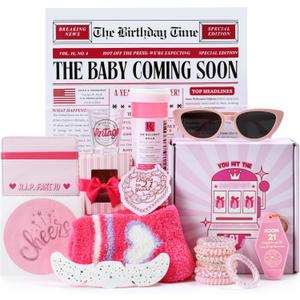 21st Birthday Gifts for Her - Pink Gift Box Set for Women Turning 21, Unique Happy 21st Birthday Decorations for Her, Cool 21 Year Old Bday Presents Ideas for Girls Daughter, Female, Sister, Friend