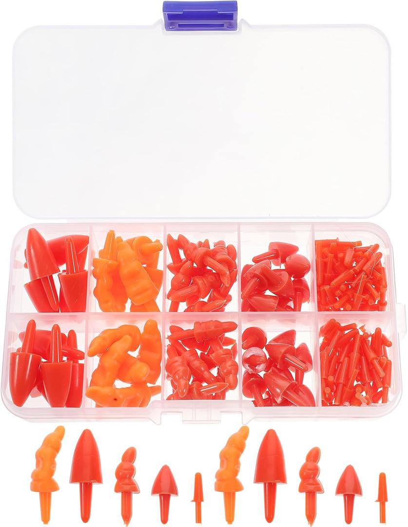 2 x Operitacx 160pcs Snowman Decoration - Plastic Red Nose Carrot, Xmas Snowman Nose