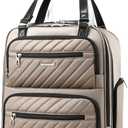 LUGGEX Underseat Carry On Luggage with Wheels, Stylish Lightweight Under Seat Luggage, Soft Sided Personal Item Suitcase for Short Trip (Cafe Latte, 16 Inch)