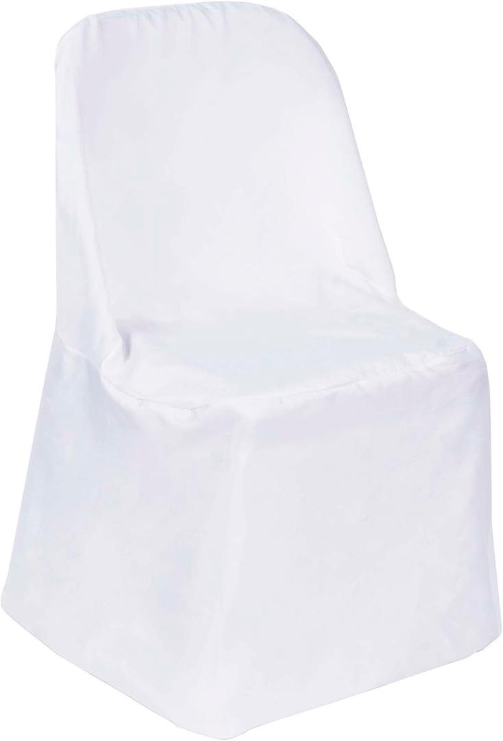 White Folding Chair Cover-Flat-Pack of 34