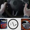 RAYHONG Heated Steering Wheel Cover,12V Fast Heating Steering Wheel Hand Warmer Plush Comfortable 14.5-15.5 Inches Steering Wheel Cover for Most Cars