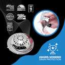 TubShroom Ultra Revolutionary Bath Tub Drain Protector Hair Catcher/Strainer/Snare, Stainless Steel, Stainless Combo