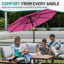 AreShark 10 FT Outdoor Patio Umbrella, Patio Table Umbrella with Push Button Tilt and Crank, Outdoor Patio Umbrellas with 8 Fiberglass Ribs, Patio Umbrellas for Market, Garden, Pool (Rose Pink)