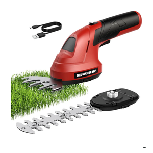 NEU MASTER Cordless Grass Shear, 2-in-1 Handheld Hedge Trimmer, 7.2V Electric Grass Trimmer with Type-C Cable and 2.0Ah Rechargeable Battery, Lightweight Shrubbery Trimmer for Garden Yard Lawn