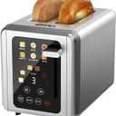WHALL Touch Screen Toaster 2 Slice,Stainless Steel Digital Timer Toasters,6 Bread Types & 6 Shade Settings,Smart Extra Wide Slots Toaster With Bagel,Cancel,Defrost Functions (silver)