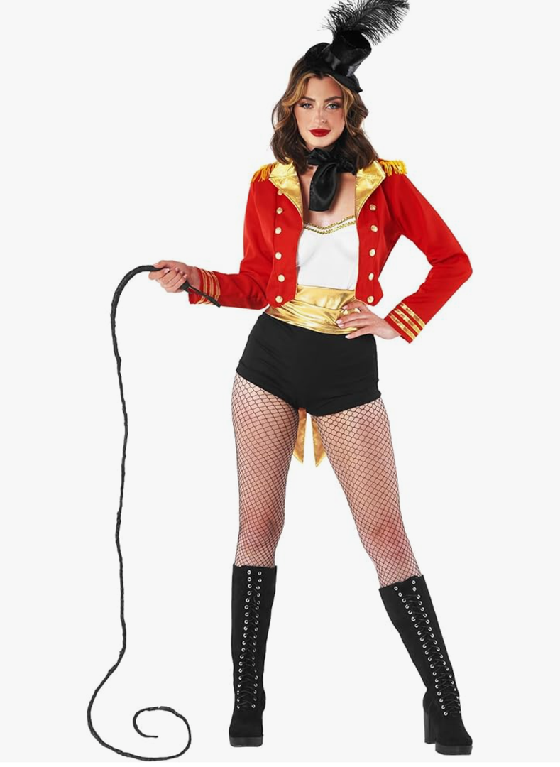 fun shack Womens Circus Ringmaster Costume, Lion Tamer Outfit for Women, Ringmaster Dress for Themed Parties Small