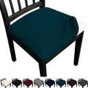 Dining Chair Seat Covers, Washable Dining Room Chair Seat Covers Set of 6, Removable Kitchen Seat Covers Chair Covers for Dining Chairs, Teal
