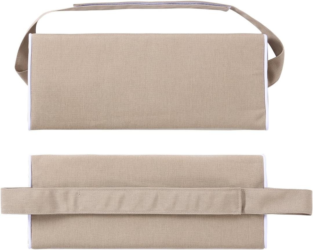 Enipate Outdoor Chaise Lounge Head Pillow, Pack of 2 Water Resistant Headrest Pillows with Elastic Band for Pool Patio Chairs (Khaki)