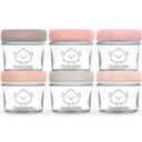 KeaBabies 6pk 4oz Glass Baby Food Containers with Lids  LeakProof, Microwavable Small Glass Jars, Baby Purees & Toddler Snack Storage Containers, BPAFree, Dishwasher & Freezer Safe (Roseate)