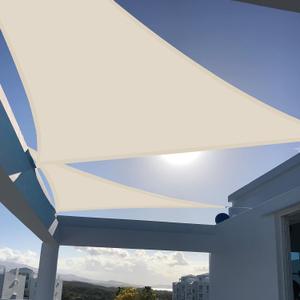 SUNNY GUARD Sun Shade Sail 12'x12'x12' Triangle Butter Cream UV Block Sunshade for Backyard Yard Deck Patio Garden Outdoor Activities and Facility(We Make Custom Size)