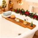 VaeFae Teak Bathtub Tray, Wooden Bath Caddy for Bathtub, Bath Tub Wood Table for Tub