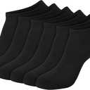 Hanes Women's 6-Pair Comfort Fit No Show Socks (Black), Size: 5-9