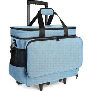 Sewing Machine Case with Wheels, Rolling Sewing Machine Tote for Carrying, Fits for Most Machines (XL: 18.1 x 9.1 x 13.5)