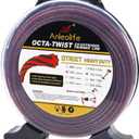 A ANLEOLIFE 1-Pound Heavy Duty Octa-Twist .105-Inch-by-256-ft Trimmer Line Donut,OTRIXT Co-Extruded Multi-Edge Spiral Weed Eater String, Red