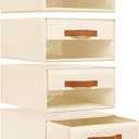 DIMJ Closet Organizers and Storage - Fabric Bins with Drawers for Closet Foldable Clothes Organizers with Clear Window, Stackable Storage Drawers for Bedroom, Living Room, 4-Pack, Beige