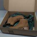 JABASIC Women Casual Ankle Booties Block Heel Slip On Chelsea Boots (Brown)