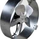Amtrak Solar 80 Watt 12-Inch Exhaust Fan Made in USA Gable Mount, Galvanized Steel, Waterproof Quiet Solar Ventilator for Attic, Garage, Chicken Coop, Greenhouse, RV Fan Only, 12"X12"X3"