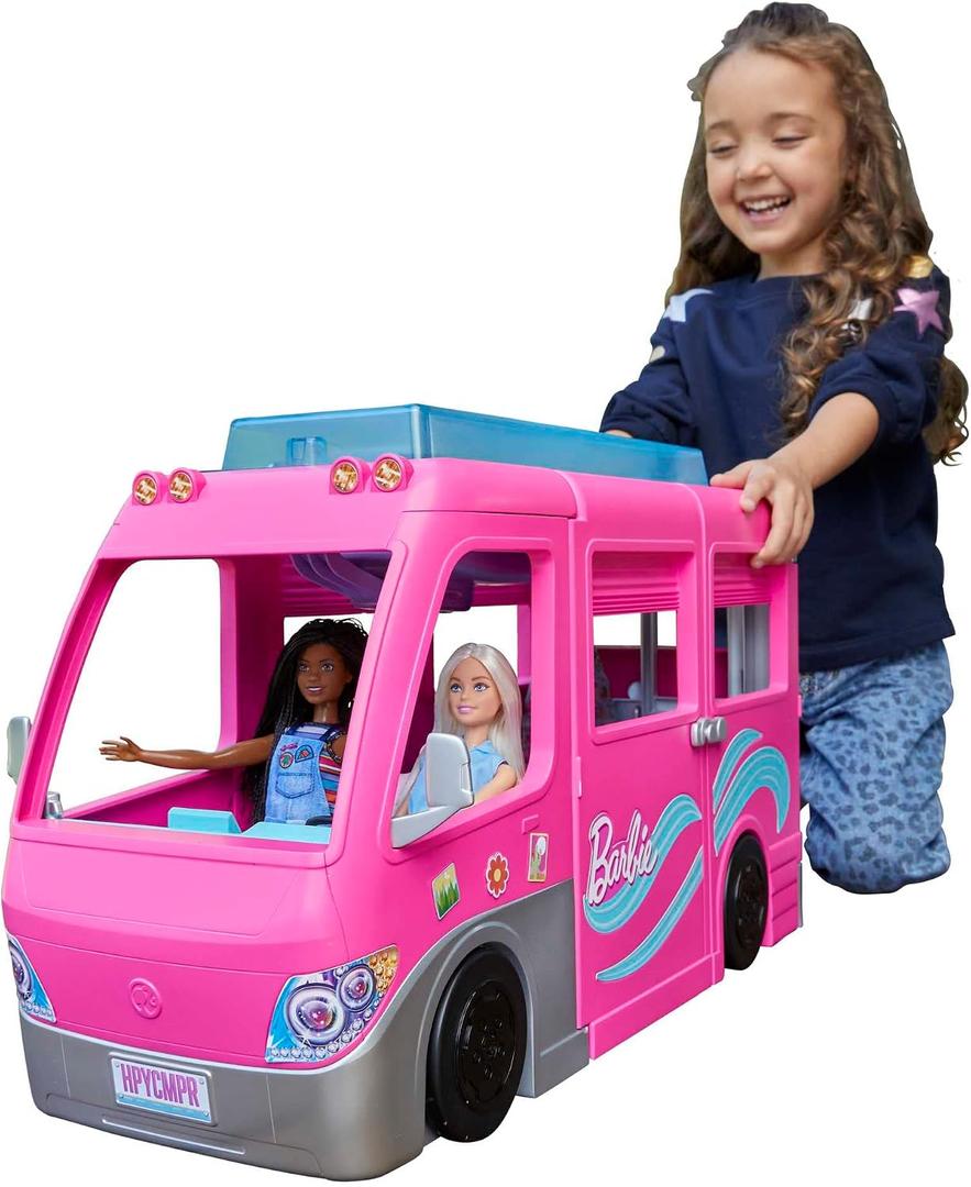 Barbie Camper, Doll Playset with 60 Accessories, 30-Inch-Slide and 7 Play Areas, Dream Camper, Ruim 80 Cm Hoog