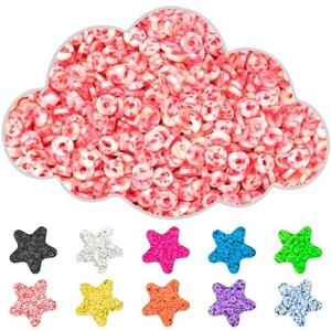 Clay Beads, 3000Pcs White and Orange Clay Heishi Beads for Bracelets Making, Flat Round Polymer Heishi Beads for DIY Jewelry Making（Bagged）, Set Of 5